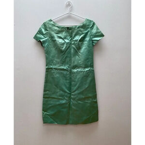Vintage -  Green Satin Acetate Mod Dress